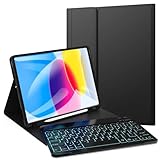 JADEMALL iPad 10 Generation Tastatur für iPad 10.9 Zoll 2022, Magnetische QWERTZ Bluetooth Tastatur (Schwarz BL)