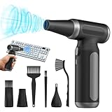 Elektrische Staubgebläse Druckluftspray für PC Reinigungsset, 200000 U/min Compressed Air, 3-Gang einstellbare Air Duster Luftdruckspray, Tastatur Reinigung für PC, Elektronik, Sofa, Auto(Grau)