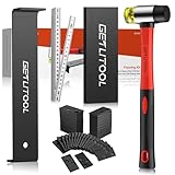 GETLITOOL Laminat Verlegeset, 64x Vinyl Verlegeset mit 60x Abstandkeile, 1x Zugeisen, 1x Schlagklotz,1x Hammer, 1x Zollstock bequem und effizient Laminatboden-Nivellierset