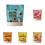 DIET-FOOD Obstriegel Mini Set - Bio Bites Mix - Vegane Lebensmittel - Fruchtwürfel Obstwürfel - 100% Obst - Veganer Gesund Snack, Zuckerfreie Süssigkeiten - 5x120 g