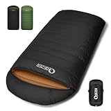 QEZER XXL Daunenschlafsack 3-4 Jahreszeiten extra großer Schlafsack 230cm x100cm, leicht und warm Daunen Schlafsack geeignet für Erwachsene im Freien Camping, Wandern und Rucksackreisen (schwarz)