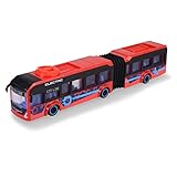 Dickie Toys - Spielzeug-Bus Volvo (rot) – lenkbarer City Bus (40 cm) zum Spielen für Kinder ab 3 Jahren, Spielzeugauto mit Lenkung & Türen zum Öffnen