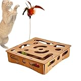 Generisch Puzzle Spielzeug Für Katzen | Katzen Labyrinth Box,Holz Interaktive Spielbox Zur Reduzierung Von Langeweile Spiel Enrichment Für Hauskatzen Und Katzenkinder