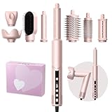 MogaWave Pro Air styler 8 in 1 Hair Styler set 1400w Airbrush Haarstyler mit 110000 U/Min fön mit diffusor, Rundbürstenföhn, Lockenstab Auto-Wrap, Glätteisen, Zum Styling, Volumize, Locken und Glätten
