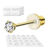 Sterile Ohrringe für Piercing Gun WARRIOR Einweg-Ohrringmacher mit Alkoholtupfern, einfach zu Hause zu verwenden. Geeignet für Frauen und Männer für Ohr und Helix. 12 Stück