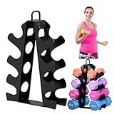 Funacay Hantelregal für Kurzhanteln, 4 Ebenen A-Frame Hantelregal Ständer nur, Alloy Stahl Hanteln Lagerung Rack mit Griff für Home Gyms Workout (Hanteln nicht enthalten)
