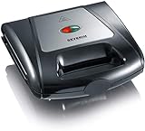 SEVERIN Sandwich-Toaster, 3-in-1 Funktion (Sandwich-, Grill-, Waffelplatte), 1.000 W, SA 2968, EDS-geb./ schwarz