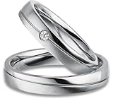 Kolibri Rings Freundschaftsringe Silber 925 Zirkonia Stein Paarpreis - Inkl. Etui + Gravur