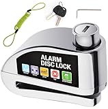 Faburo Bremsscheibenschloss, Motorradschloss Alarm 110dB, Motorrad Alarmanlage Wasserdicht, Fahrrad Alarmanlage mit Reminder Kabel Tragbares Schraubendreher Werkzeug, Motorrad Fahrradschloss mit Alarm