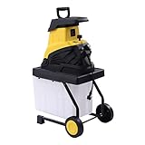 Elektro Gartenhäcksler, 2500W 4500rpm Walzenhäcksler, 45mm Max. Schneiddurchmesse, zum Schneiden von Holz, Ästen, trockenen Blättern
