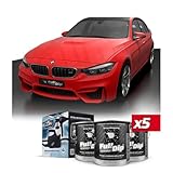 AutoFullCar Full Dip Flüssig-Vinylfarbenset, Format 4 Liter + elektrische Pistole, professionelles Finish und abnehmbar, einfache Anwendung, Autos, Motorräder (Rot, SUV)