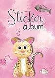 AVERY Zweckform 57794 Stickeralbum Katze mit 16 leeren Seiten (A5 Stickerbuch für Kinder, Mädchen, Album zum Sammeln, Katzen Sticker Sammelalbum, Silikonpapier blanko, Kindergeburtstag, Mitbringsel)