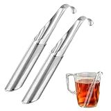 Feinmaschig Teestab 2 Stücks feinmaschig Teestab losen Tee,Teesieb Für Losen Tee Mit Reinigungsbürste,Tee Sieb Mit Hakengriff,für losen Tee,für Tee,Rose,Teesteil,Kaffee,Pfeife,Gewürze, Teefilter.