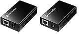TP-Link TL-POE150S Gigabit PoE Injektor, Nicht-PoE zu PoE Adapter, LED Anzeige, Tisch-/Wandhalterung, Reichweite bis zu 100m (Packung mit 2)