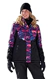 Mountain Warehouse Dawn Skijacke für Damen - Schneedicht, warme Snowboardjacke, Fleecefutter, Bündchen, Saum und Kapuze zum Verstellen - Ideale Winterjacke Dunkel Lila Damengröße EU 52