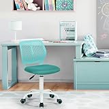 FurnitureR Schreibtischstuhl, Studiendrehstuhl ohne Armlehnen, höhenverstellbarer Bürostuhl, Arbeitsstuhl für Home Office, Schlafzimmer, Arbeitszimmer, Türkis