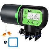 SONNIG Futterautomat Aquarium Automatische LCD Anzeige , 200ml Große Kapazitä Automatischer Fischfutterspender Mit Futterautomat Intelligenter Timer für Aquarium Fischtank und Schildkrötentank Teich