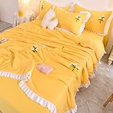 Geraffte Bettdecke Pfirsichhaut Waschbar Hautdecke Ganzjährig verwendbar Winddicht Milbenresistent Kinderbettdecke Sommerdecke Feuchtigkeitsabsorbierend Leichte Bettdecke Steppdecke Atmungsaktiv