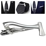 Krawattennadel Krawattenklammer Krawattennadeln Tie Krawatten Clip Krawattenklammern für Herren Männer Silber