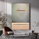 Belunara® Ölgemälde auf Leinwand Der Kanufahrer - Abstrakte Bilder Leinwand - Ölbilder auf Leinwand handgemalt - Leinwandbild Abstrakt - Bilder abstrakt modern