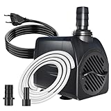 Knifel Springbrunnenpumpe 16W 800L/H Schutz vor überhitzung Funktion Ultra Leise Teichpumpe Wasserpumpen Mit 1,8m Kabel für Brunnen, Hydroponik-Systeme.Pompe submersible pour aquarium