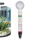 Aquarium Thermometers | Thermometer Wassertemperatur | Hochpräzises Aquariums Thermometer Digital Tropische mit Saugnapf | Kabelloses Wasserthermometer mit Anzeige für Aquarium Zubehör
