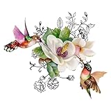 PANGBOER WC-Aufkleber mit Vögeln und Blumen, für Badezimmer, WC-Sitz, Wandaufkleber, stark klebend, Blumenmotiv, WC-Deckelaufkleber