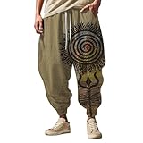 Maskjuwio Baggy Jogginghose Herren Yoga Trainingshose Druck Haremshose Schmale Loungehose Leicht Yogahose Mit Musterdruck Atmungsaktive Freizeithose Mit Taschen Lässige Jogginghose Größen S-5Xl