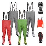 3Kamido Kinderwathose, Jugendliche Kinder Brust Wathose – Modell Craft hellgrün, verstellbare Taille, strapazierfähige Hosenträger, Schnalle Nexus, Kinder Angeln Stiefel 33/34 EU
