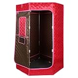 Tragbare Dampfsauna, 3 l, faltbare Sauna, Kabine 1500 W, mit Fernbedienung und 1 Räucherinstrument, für Sauna-Zelt, großes Raum, 90 x 90 x 180 cm, 3 l, rot