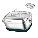 HUAANYA Tragbare Bentos-Box aus Edelstahl, doppellagig, mit Verschlussdeckel, für Schule, Arbeit oder Picknicks