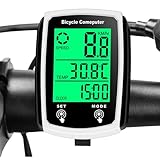 Fahrradcomputer – Hintergrundbeleuchtung Display Tachometer für Fahrräder MPH kabelgebunden Wasserdicht – Auto Wake-Up Tragbares Fahrradzubehör Outdoor Radfahren Kilometerstand Tracker