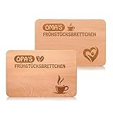Frühstücksbrettchen-Set aus Holz. Geschenk für Großeltern