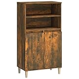 Eleganz Highboard Räuchereiche 60x36x110 cm - Modernes Wohnzimmermöbel aus Holzwerkstoff, Stauraum Lösung für kleine Räume & langlebiges Design