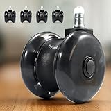Sytopia Bürostuhl Rollen 11mm x 22 mm,5er Set Rollen für Bürostühle, Hartbodenrollen für Bürostuhl Stuhlrollen Ersetzen Bodenschutzmatte