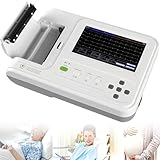 YANDDEA EKG-Monitor, tragbarer 12-Kanal-EKG-Monitor mit 7-Zoll-LCD-Touchscreen, digitales 6-Kanal-Elektrokardiograph-EKG-Gerät mit Software
