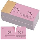 Nezyo Doppelnummern Blöck 1-200 Raffle Tickets mit zahlen Nummernblöcke Zahlenblöcke 10cm x 5cm für Garderobe Verlosung Nummernblock Events Partys Messen Lotterien und Leckereien(Rosa)