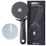Deiss Lux Pizzaschneider mit robuster Rolle – Pizzaschneider aus Edelstahl mit rutschfestem Griff, leicht zu greifen, spülmaschinenfest, perfekt geeignet als Pizzaschneider