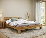 skølm Floki Bett 160x200 cm aus Massivholz – Haupt- oder Gästebett, Doppelbett aus Eiche, Natur geöltes Holzbett, Bettgestell aus Holz, Bed