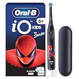 Oral-B iO Kids 6+ Marvel Spiderman Elektrische Zahnbürste für Kinder — Electric Toothbrush ab 6 Jahren, Inkl. 1 Aufsteckbürste, Reise-Etui, Musik-Timer, 3 Putzmodi für Zahnpflege, Schwarz (Spiderman)