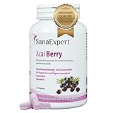 SanaExpert® Acai Berry, Nahrungsergänzung mit reinem Açaí-Beeren-Extrakt und Antioxidantien, vegan, ohne Zusätze und made in Germany, 120 Kapseln
