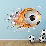 TOARTI 3D Wandtattoo Fußball,Bunte Fussball Wandbild,Wandtattoo Junge Teenager,Durchbruch Wandaufkleber für Kinderzimmer Jungen,Videospiel Wandstikcer für Schlafzimmer Deko Geschenk