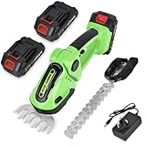 Heckenschere Akku 24V Grasschere Elektrisch: Handliche Grasschere Mit 2 Messern, 1500mAh Akku, Elektrische Strauchschere,für Kompakte Gartenarbeiten