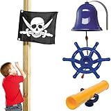 Spielturmking Zubehörset Prinzessin/Pirat Spielturmzubehör Fahne Lenkrad Glocke Fernrohr (Pirat)