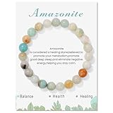 Edelstein Perlen Armband für Frauen, 8mm Naturstein Kristal Elastisch Armbänder, Perlenarmband Damen, Heilsteine Armband, Yoga Tigerauge Armbände, Schmuck Charms Damen für Geschenk Geburtstag (B)