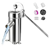 Schwengelpumpe Set, Manuelle Wasserpumpe Garten, Schwengelpumpe Edelstahl, Wasser Handpumpe Mit Hebel Garten, Handwasserpumpe für 10 m Grundwasser Wassertiefe für Haus Garten Hof Bauernhof