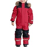 Dajowake Kinder Skioverall Wasserdicht Atmungsaktiv Einteiliges Design Reißverschlussöffnung Skianzüge für Jungen und Mädchen Winddicht Skianzug Unisex Winter Schneeanzug