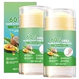 2 Stück Urea Creme 60 Prozent,Fußcreme mit 60% Urea,Schrundensalbe mit Salicylsäure, Fußbalsam Stick für Trockene, Rissige Fersen & Verdickte, Haut Peelt Spendet Feuchtigkeit Glättet