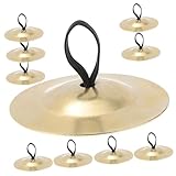 Mikinona 5 Paare Kleine Fingerbecken aus Kupfer Leichtes Musikinstrument für Cymbals für Bauchtanz Party und Handliche Fingerzimbeln für Mädchen Klarer Klang Einfach