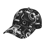 Baseballkappe mit Kamera-Kollektion, bedruckt, für Herren und Damen, Sonnenhüte für Damen, Baseballkappe mit Flex-Passform, passt den meisten Schwarz, Einheitsgröße